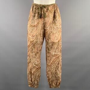 ZIMMERMANN Size 10 Tan Peach Cotton Paisley Harem Casual Pants